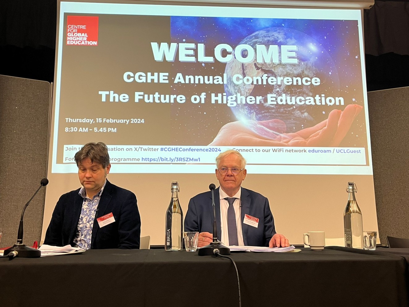 Opening keynote presentation by Prof Simon Marginson, Director of CGHE (right).