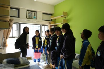 Students joined a campus tour to a student hostel.
